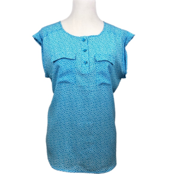 New York & Company Tops - NEW YORK & COMPANY Turquoise Cap Sleeve Work Top M